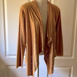 Laser Cut Faux Suede Soft Jacket/Topper